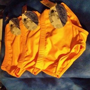 Capezio Set of 3 New Gold Dance Briefs.  Size S.